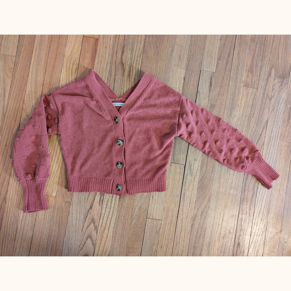 Women's Button-Up Sweater - Rust - Picture 2 of 10